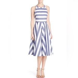 Eliza J Striped Blue and White Midi Dress